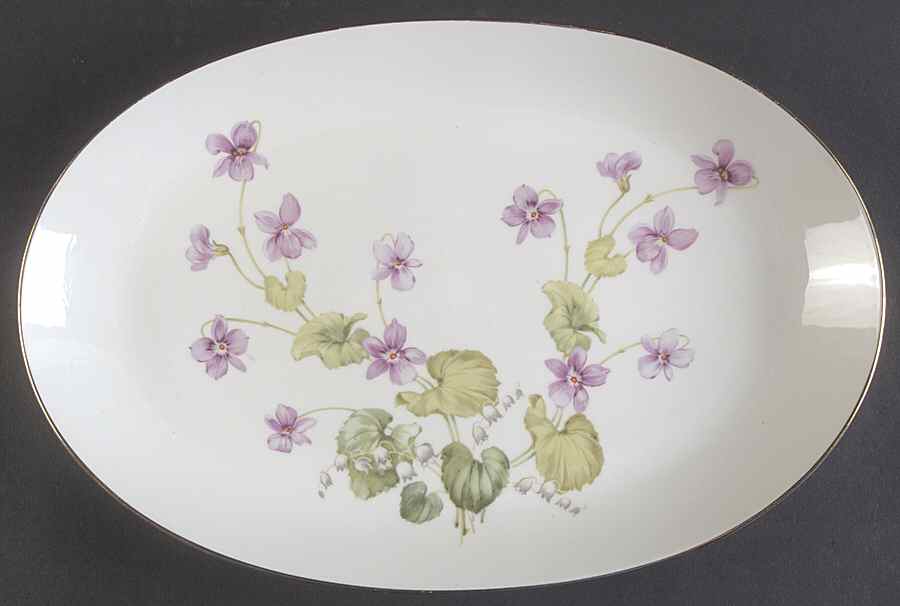 Violet (Rim Shape) 15" Oval Serving Platter by Hutschenreuther-1
