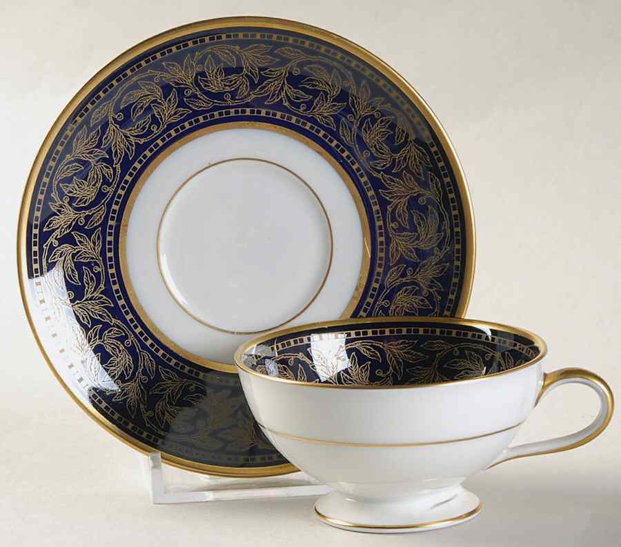 Warwick Cobalt Footed Demitasse Cup & Saucer Set by Hutschenreuther-1