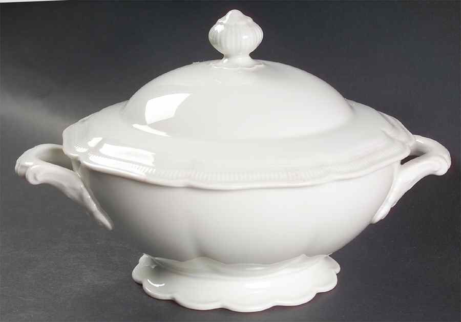 Weimar White Round Covered Vegetable by Hutschenreuther-1