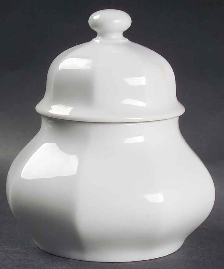 White Diamant Sugar Bowl & Lid by Hutschenreuther-1