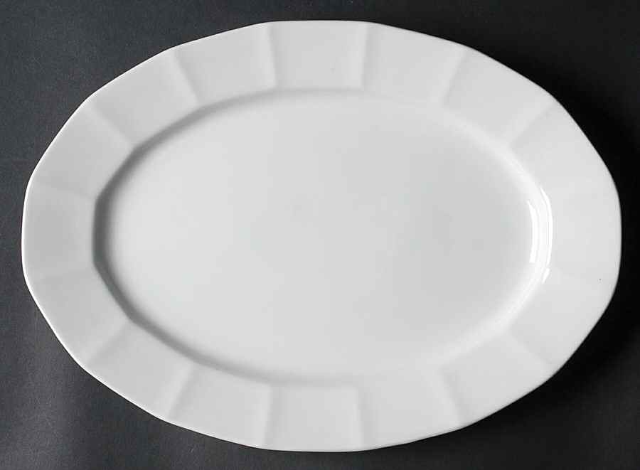 White Diamant 12" Oval Serving Platter by Hutschenreuther-1