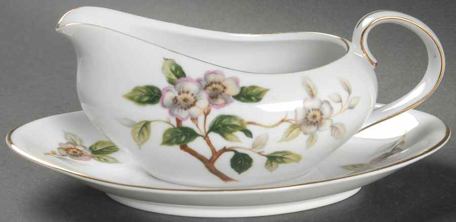 Dogwood Gravy Boat & Underplate by Harvan-1