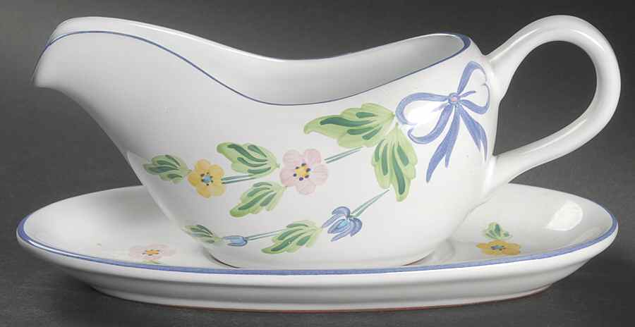 Bow Gravy Boat & Underplate by Herend Village-1