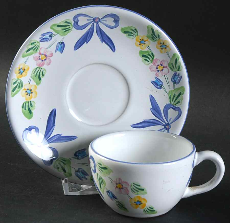 Bow Flat Demitasse Cup & Saucer Set by Herend Village-1