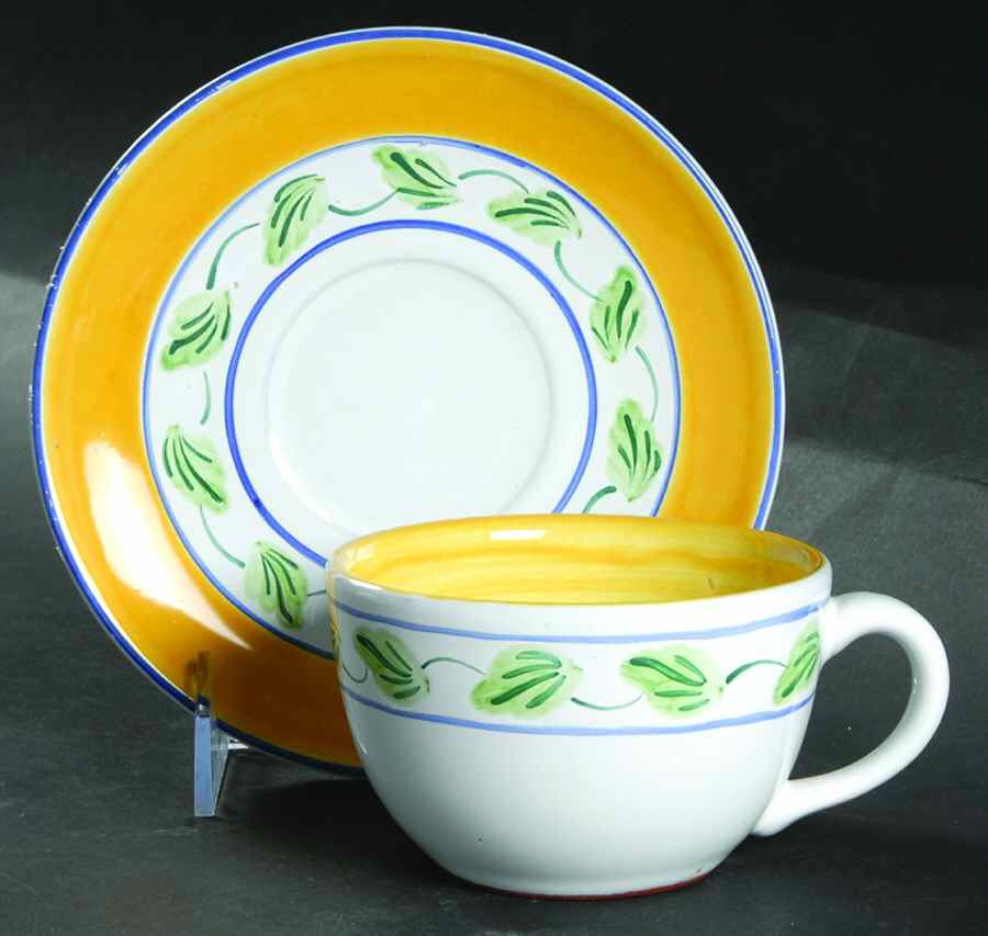 Crispin Flat Cup & Saucer Set by Herend Village-1