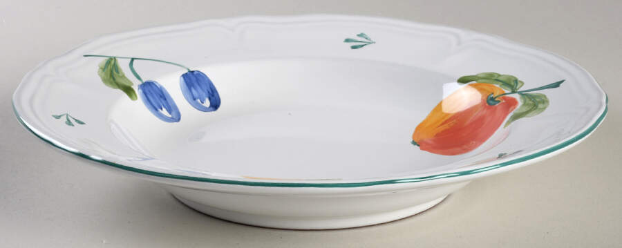 Fancy Fruits Large Rim Soup Bowl by Herend Village-1