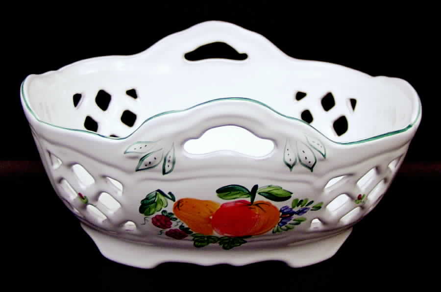 Fancy Fruits Large Basket by Herend Village-1