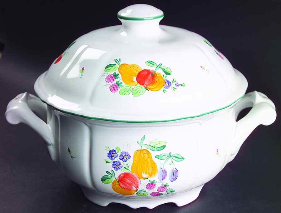Fancy Fruits Tureen &  Lid by Herend Village-1