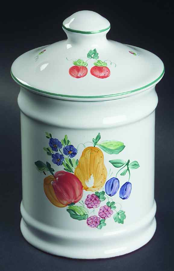 Fancy Fruits Small Canister & Lid by Herend Village-1