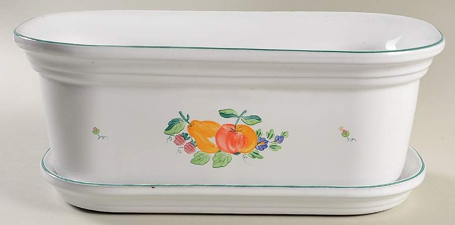 Fancy Fruits Window Planter with Underplate by Herend Village-1
