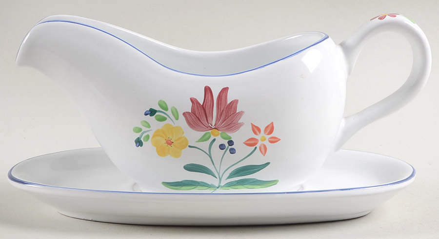 Herend Bouquet Gravy Boat & Underplate by Herend Village-1