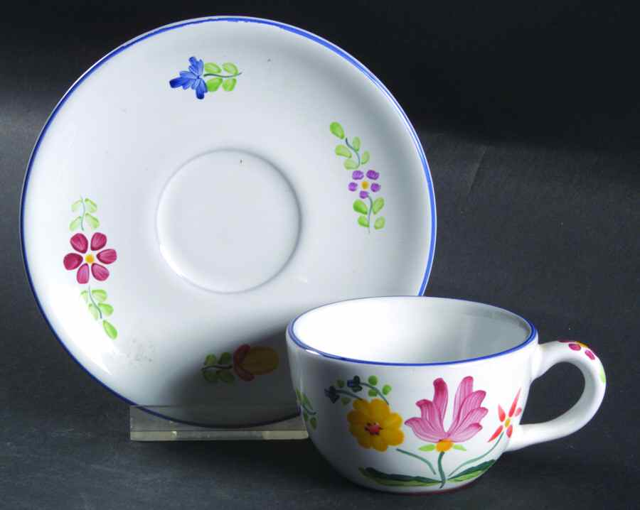 Herend Bouquet Flat Demitasse Cup & Saucer Set by Herend Village-1