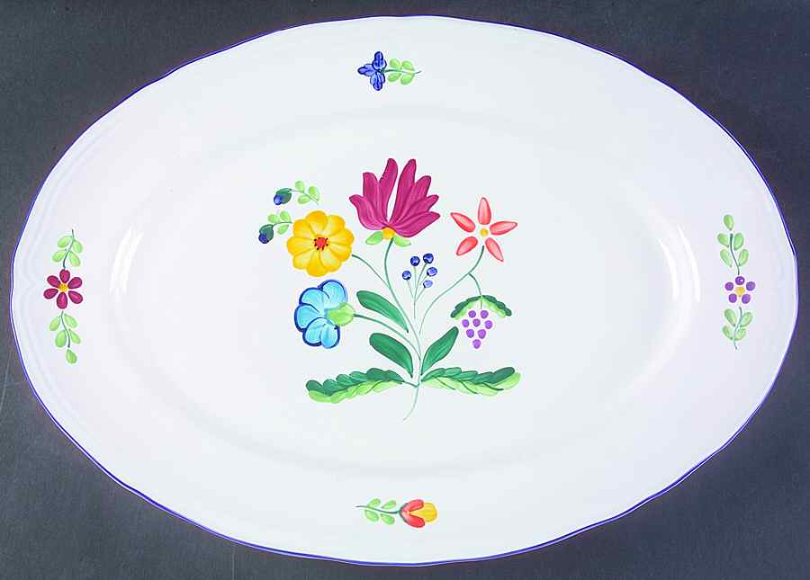 Herend Bouquet 15" Oval Serving Platter by Herend Village-1