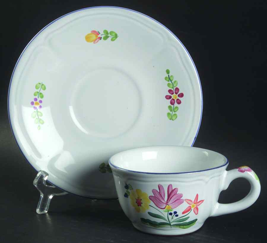 Herend Bouquet Flat Cup & Saucer Set by Herend Village-1