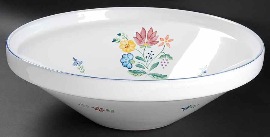 Herend Bouquet 14" Large Salad Serving Bowl by Herend Village-1