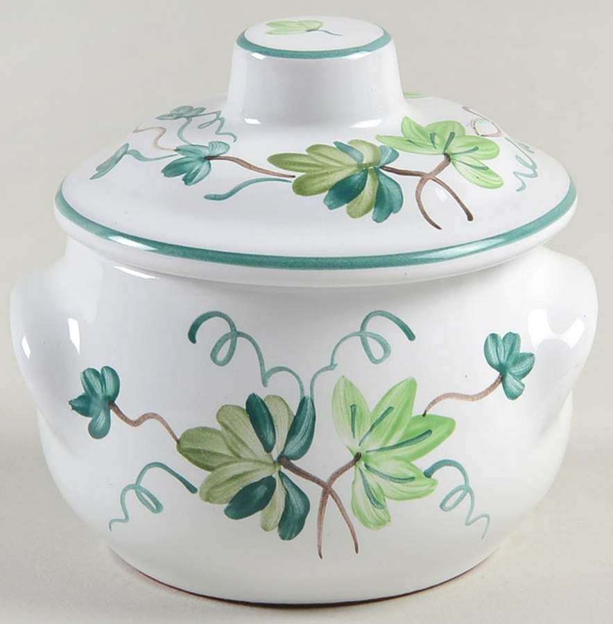 Ivy Sugar Bowl & Lid by Herend Village-1
