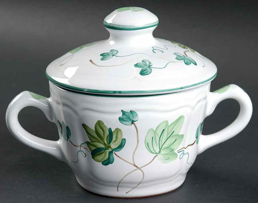 Ivy Sugar Bowl & Lid by Herend Village-1