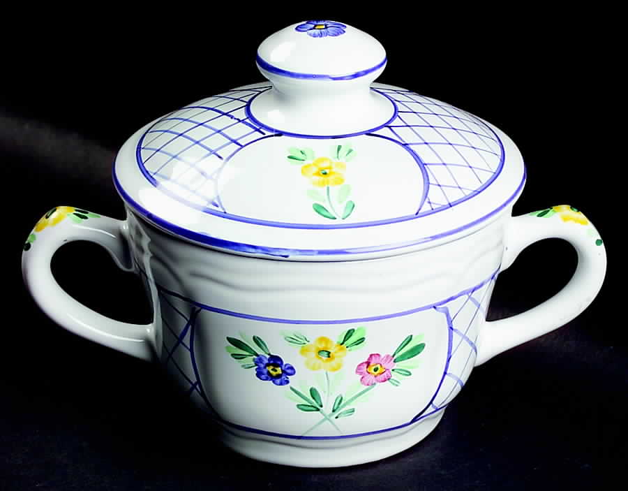 Lattice Hill Sugar Bowl & Lid by Herend Village-1