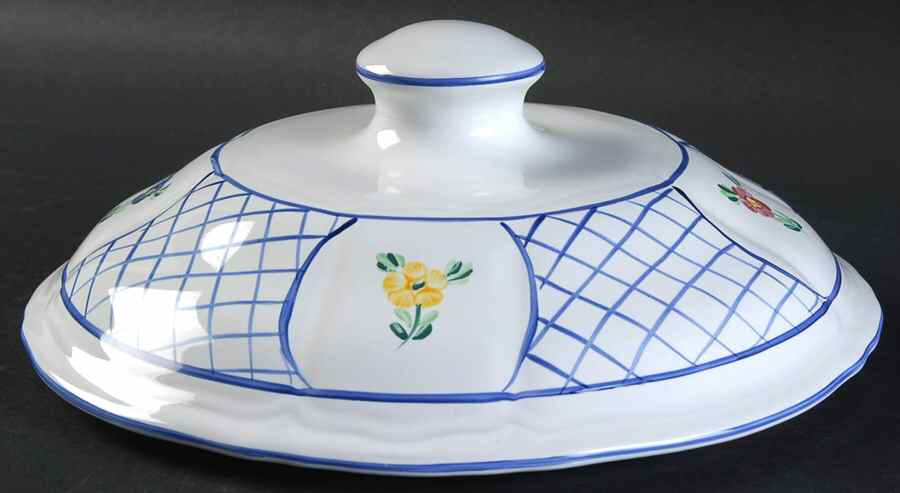 Lattice Hill Lid for Round Vegetable by Herend Village-1