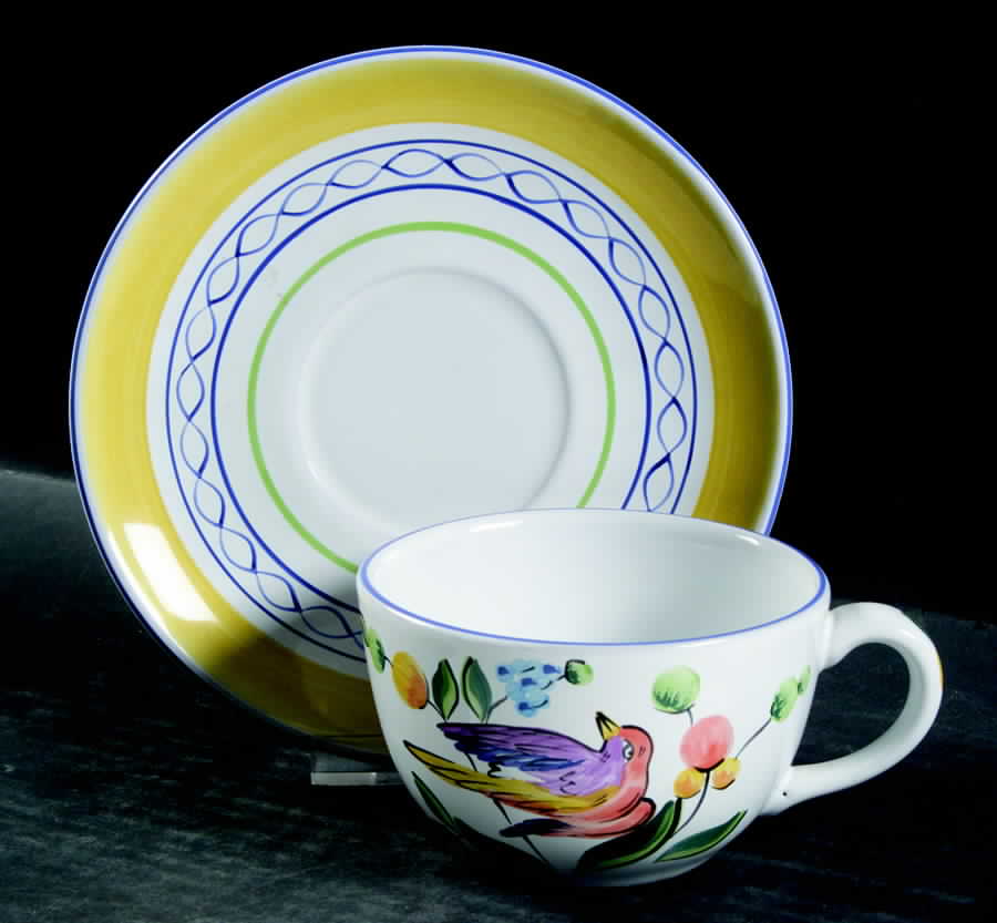 Morning Song Flat Cup & Saucer Set by Herend Village-1