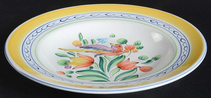 Morning Song Large Rim Soup Bowl by Herend Village-1