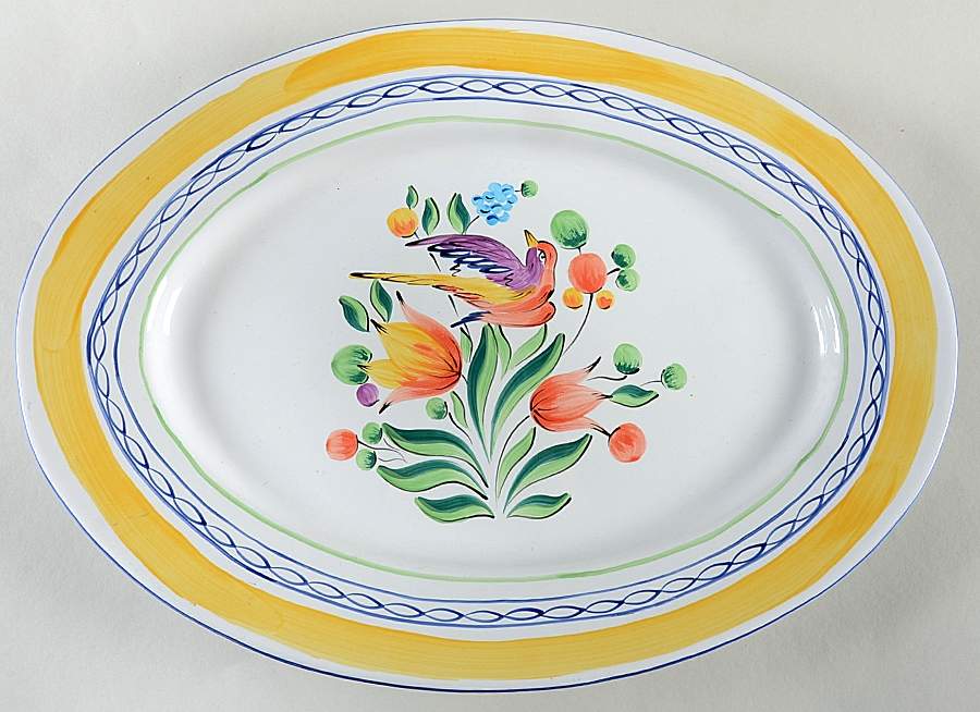 Morning Song 16" Oval Serving Platter by Herend Village-1