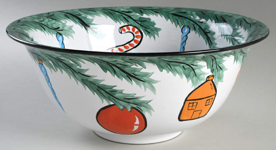 Old Fashioned Christmas 13" Large Salad Serving Bowl by Herend Village-1