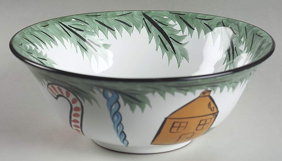 Old Fashioned Christmas 8" Round Vegetable Bowl by Herend Village-1