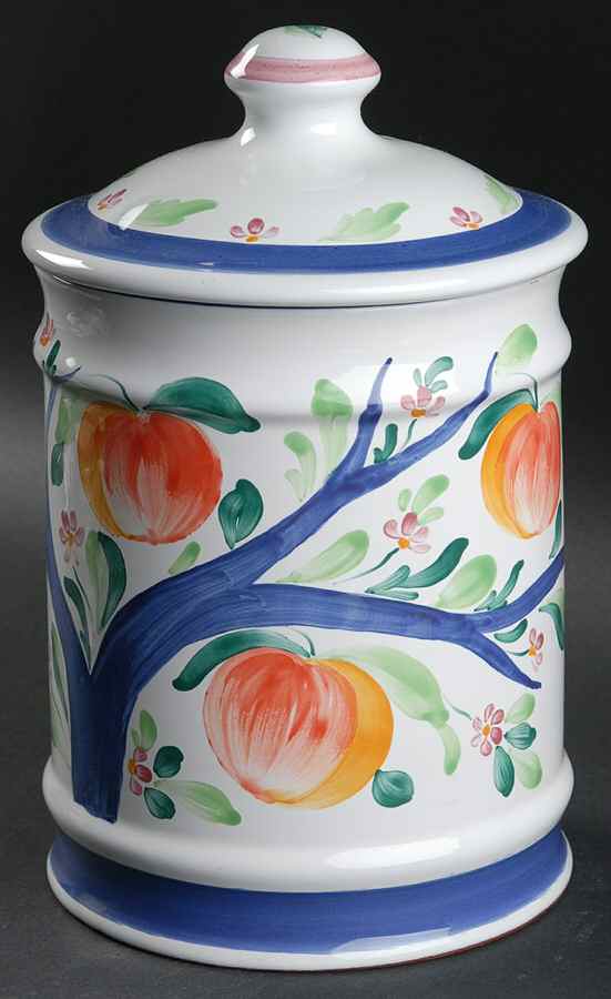 Peach Tree Large Canister & Lid by Herend Village-1