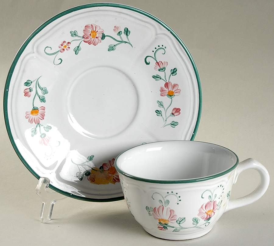 Primrose Flat Cup & Saucer Set by Herend Village-1
