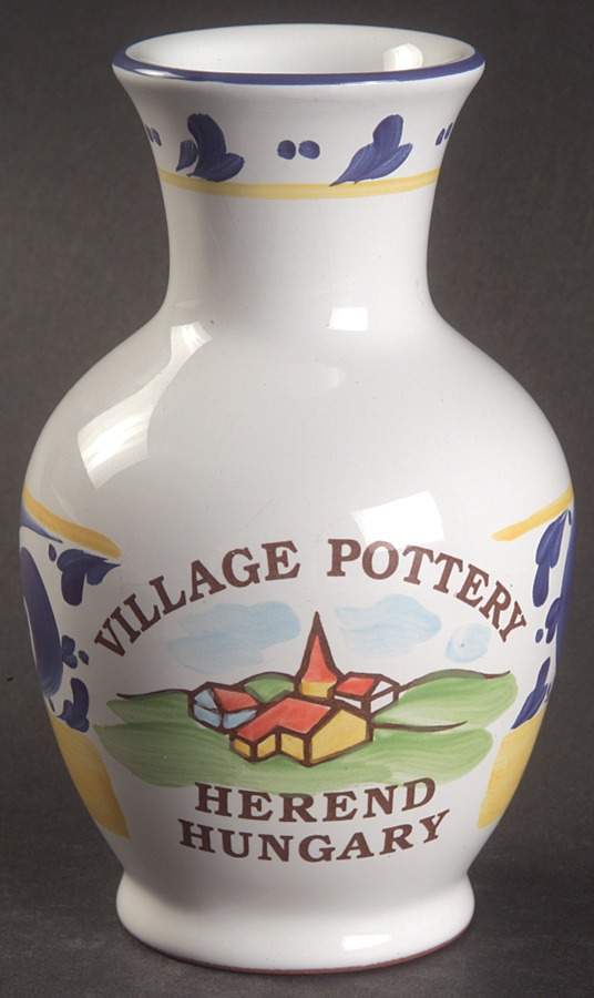 Splash 5" Vase W/Advertising by Herend Village-1