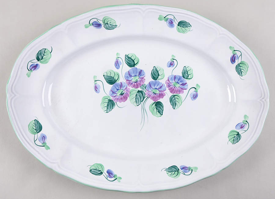 Violets 16" Oval Serving Platter by Herend Village-1