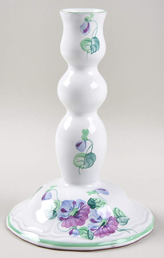 Violets 8" Tall Candlestick by Herend Village-1