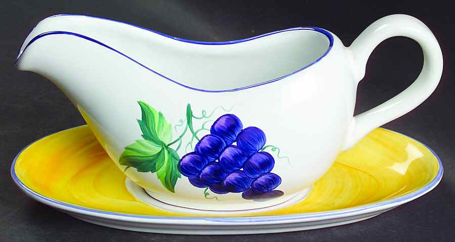 Village Vineyard Gravy Boat & Underplate by Herend Village-1