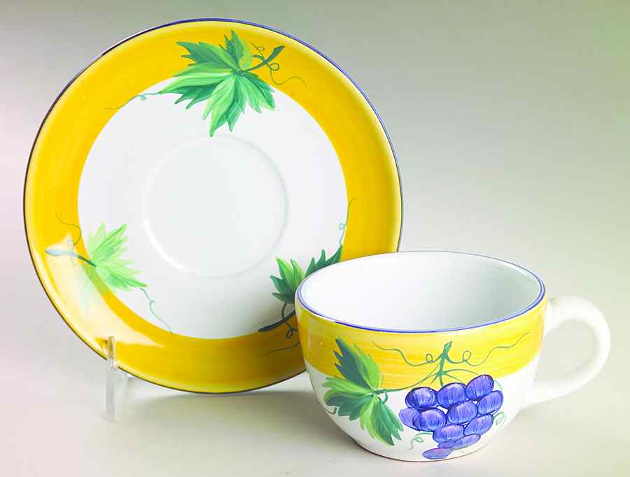 Village Vineyard Flat Cup & Saucer Set by Herend Village-1
