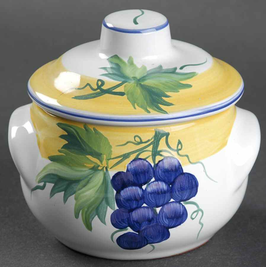 Village Vineyard Sugar Bowl & Lid by Herend Village-1
