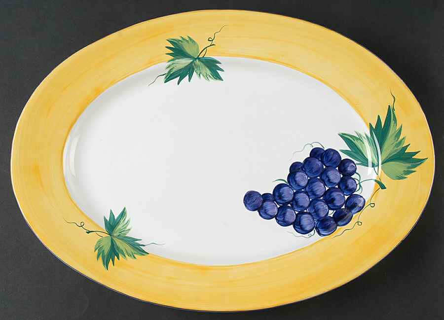Village Vineyard 16" Oval Serving Platter by Herend Village-1