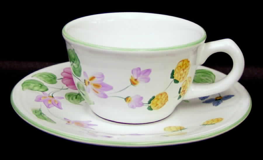 Wildflower Flat Cup & Saucer Set by Herend Village-1