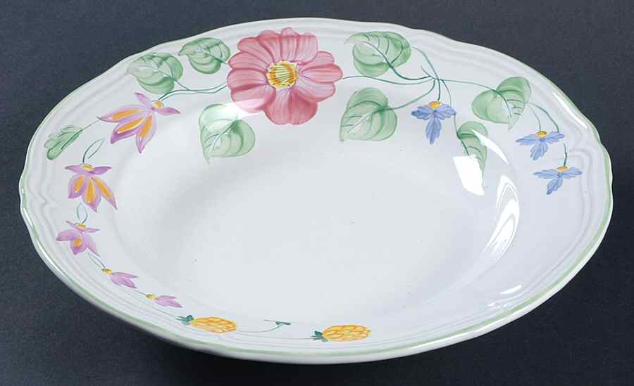 Wildflower Large Rim Soup Bowl by Herend Village-1