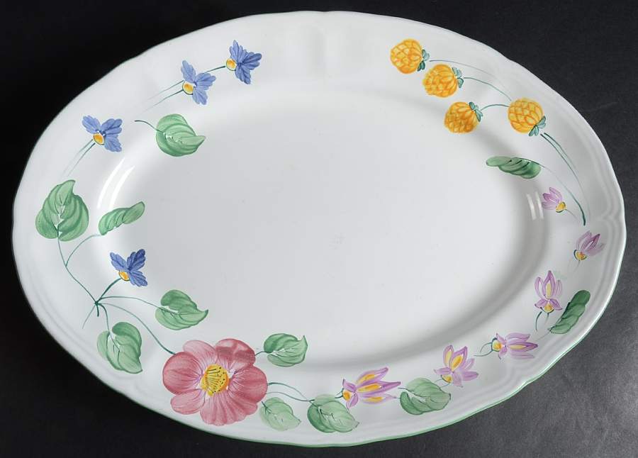 Wildflower 16" Oval Serving Platter by Herend Village-1