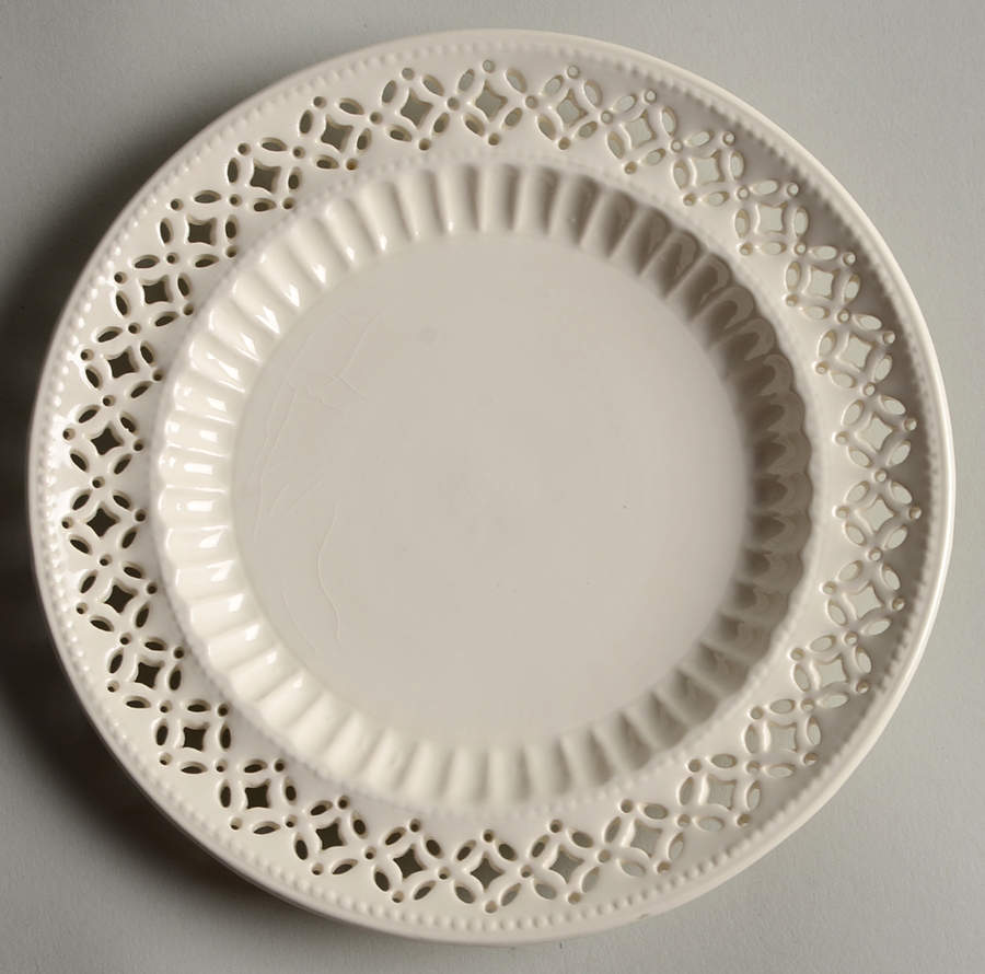 Creamware Pierced Bread & Butter Plate by Hartley Greens-1