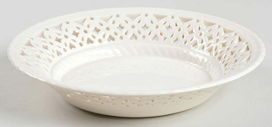 Creamware Pierced Stand for Butter Tub by Hartley Greens-1