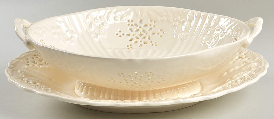 Creamware Pierced 2-Piece Drain Set by Hartley Greens-1