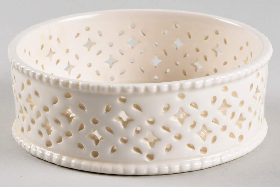Creamware Pierced Wine Bottle Coaster by Hartley Greens-1