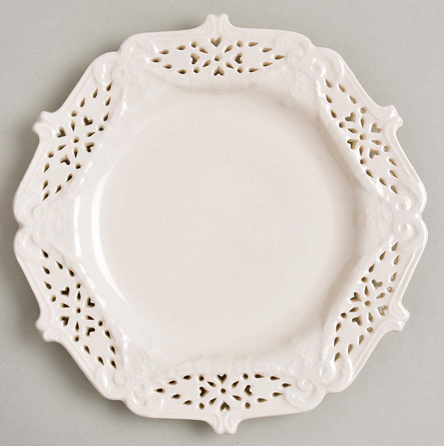 Creamware Pierced Dessert/Pie Plate by Hartley Greens-1