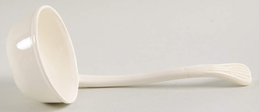 Creamware Pierced Solid Piece Sauce Ladle by Hartley Greens-1