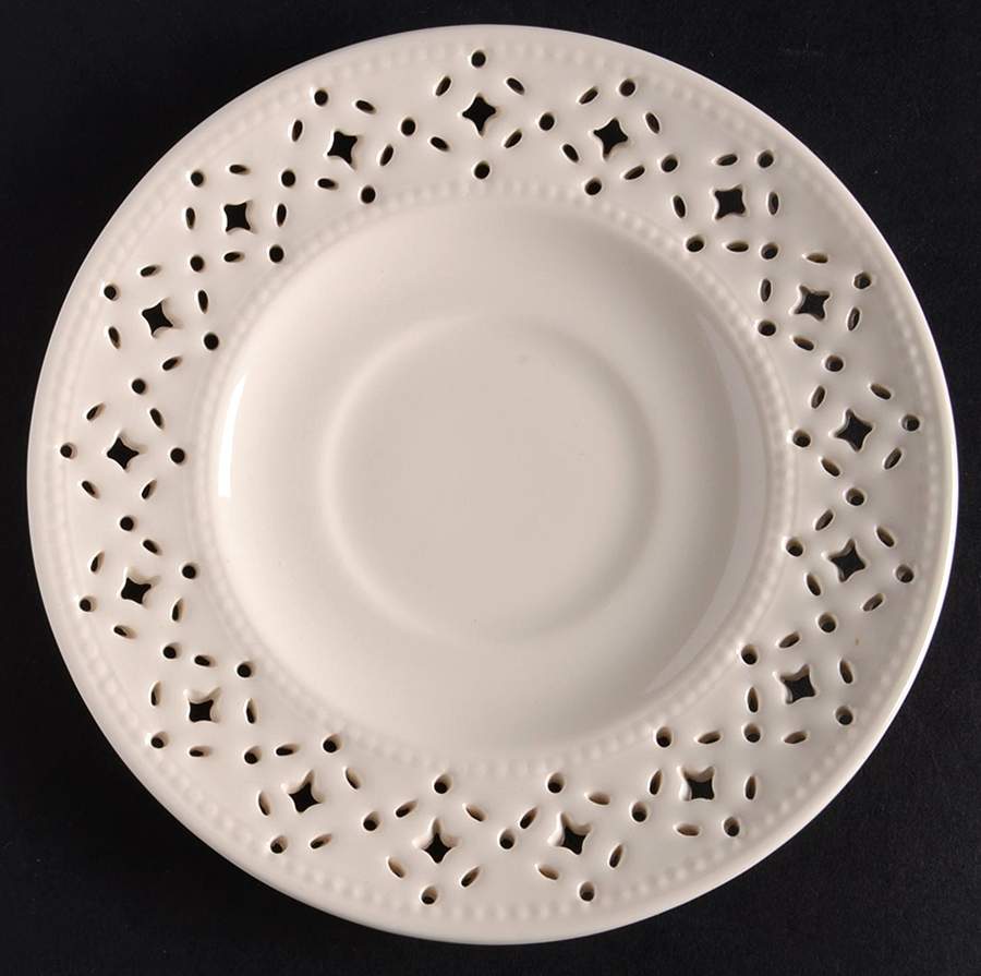 Creamware Pierced Saucer by Hartley Greens-1