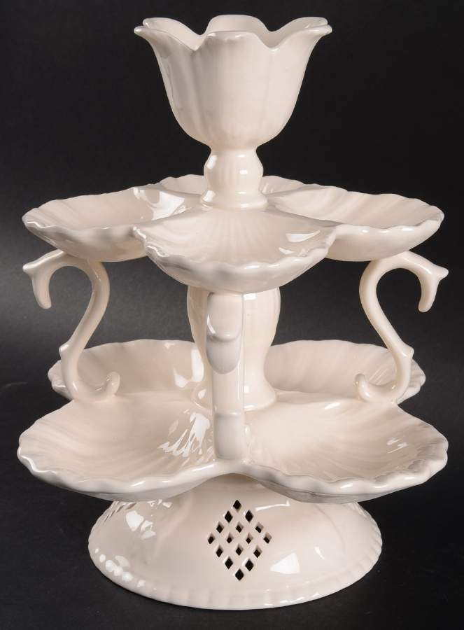 Creamware Pierced Tulip Centerpiece by Hartley Greens-1
