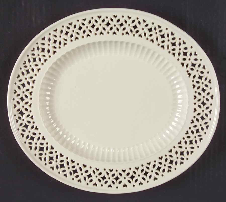 Creamware Pierced Stand for Fruit Basket & Stand Set by Hartley Greens-1