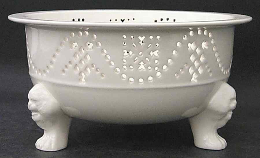 Creamware Pierced Large Footed Fruit Bowl by Hartley Greens-1